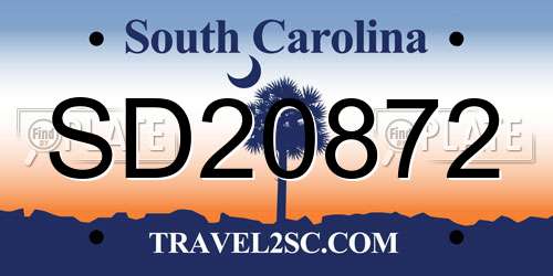 SD20872 South Carolina License Plate