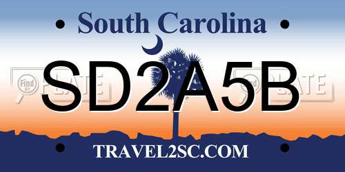 SD2A5B South Carolina License Plate