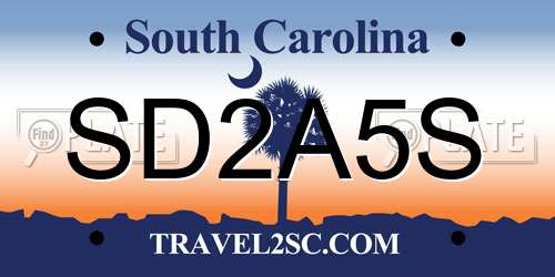 SD2A5S South Carolina License Plate