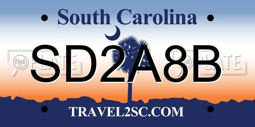 SD2A8B South Carolina License Plate