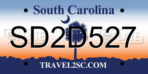 SD2D527 South Carolina License Plate