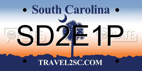SD2E1P South Carolina License Plate
