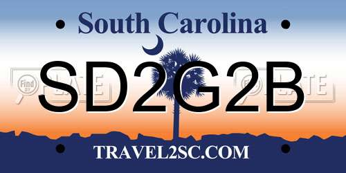 SD2G2B South Carolina License Plate