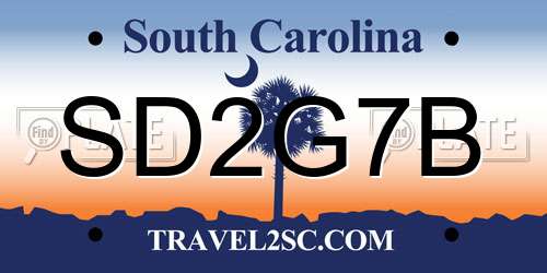 SD2G7B South Carolina License Plate