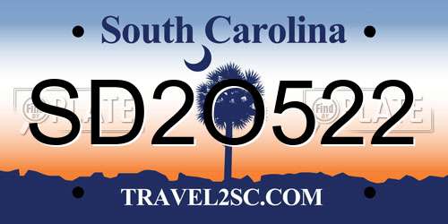 SD2O522 South Carolina License Plate