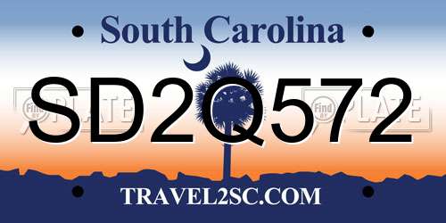 SD2Q572 South Carolina License Plate