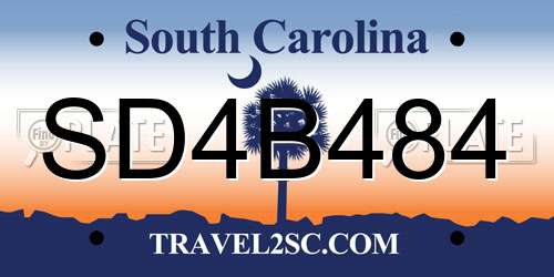 SD4B484 South Carolina License Plate