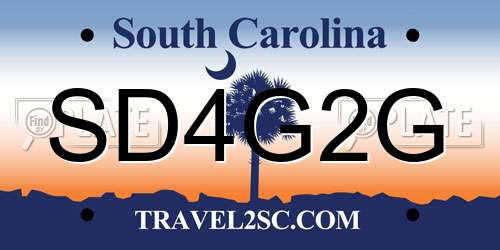 SD4G2G South Carolina License Plate