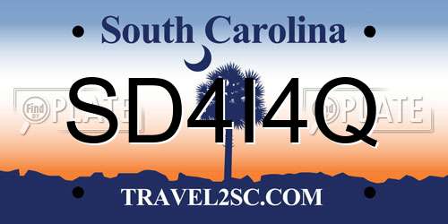 SD4I4Q South Carolina License Plate