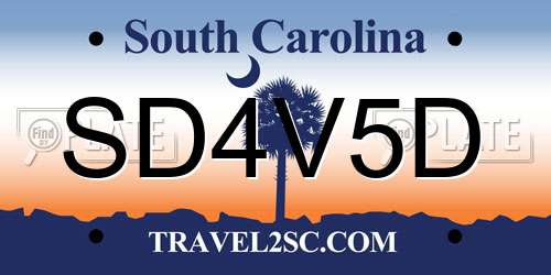SD4V5D South Carolina License Plate