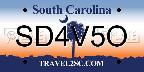 SD4V5O South Carolina License Plate
