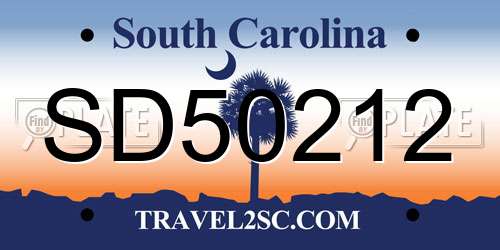 SD50212 South Carolina License Plate