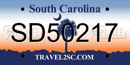 SD50217 South Carolina License Plate