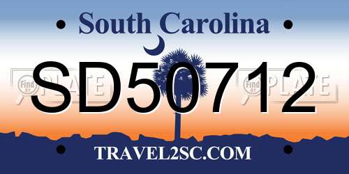 SD50712 South Carolina License Plate