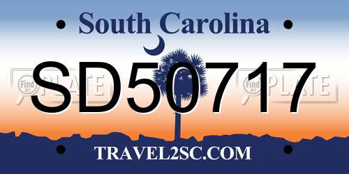 SD50717 South Carolina License Plate