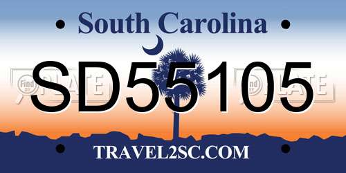 SD55105 South Carolina License Plate