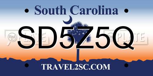 SD5Z5Q South Carolina License Plate