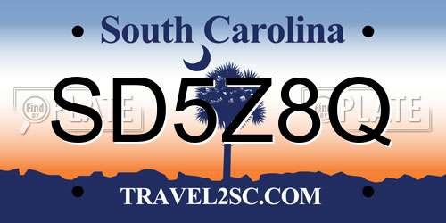 SD5Z8Q South Carolina License Plate