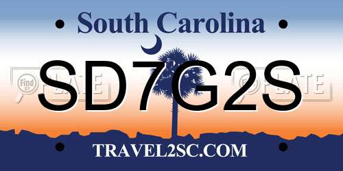SD7G2S South Carolina License Plate