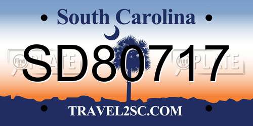 SD80717 South Carolina License Plate
