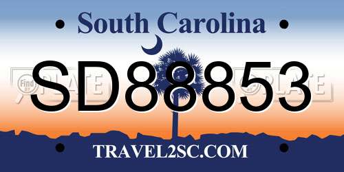 SD88853 South Carolina License Plate