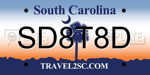 SD8T8D South Carolina License Plate