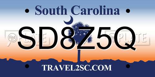 SD8Z5Q South Carolina License Plate