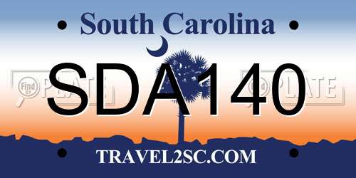 SDA140 South Carolina License Plate