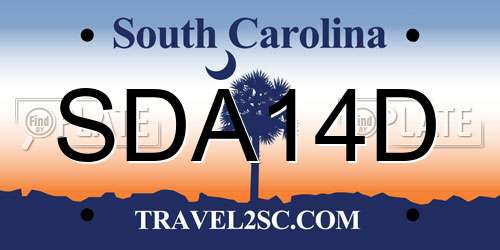 SDA14D South Carolina License Plate