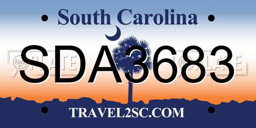 SDA3683 South Carolina License Plate