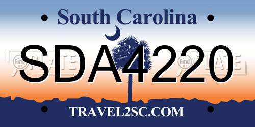 SDA4220 South Carolina License Plate