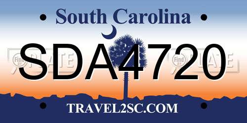 SDA4720 South Carolina License Plate