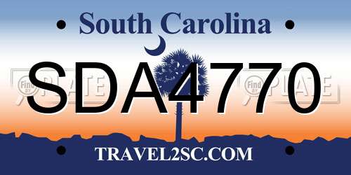 SDA4770 South Carolina License Plate