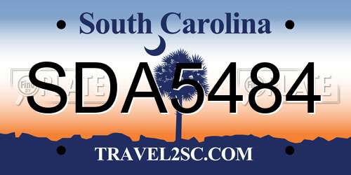 SDA5484 South Carolina License Plate