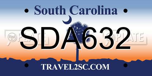 SDA632 South Carolina License Plate