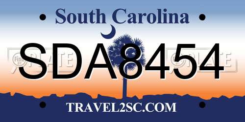 SDA8454 South Carolina License Plate
