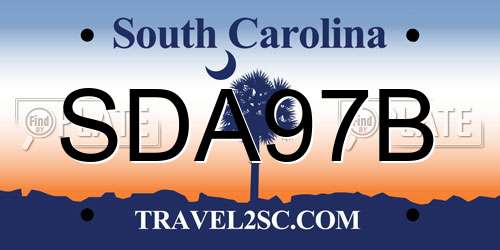 SDA97B South Carolina License Plate