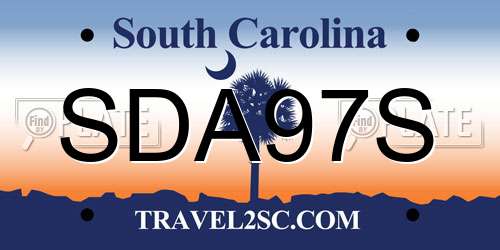 SDA97S South Carolina License Plate