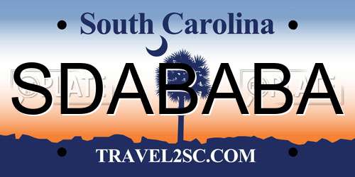 SDABABA South Carolina License Plate
