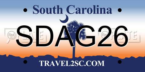 SDAG26 South Carolina License Plate