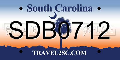 SDB0712 South Carolina License Plate