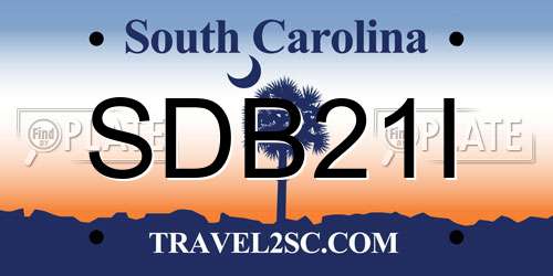 SDB21I South Carolina License Plate