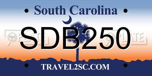 SDB250 South Carolina License Plate
