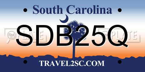 SDB25Q South Carolina License Plate