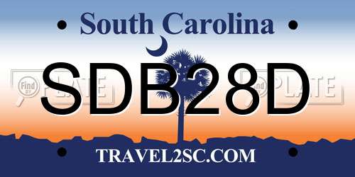 SDB28D South Carolina License Plate