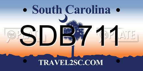 SDB711 South Carolina License Plate
