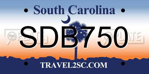 SDB750 South Carolina License Plate