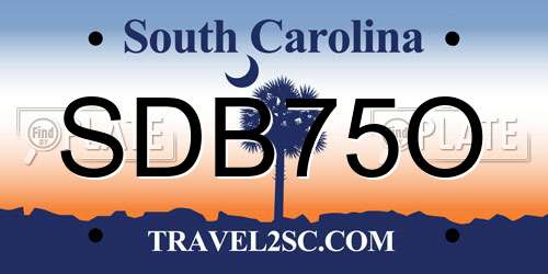 SDB75O South Carolina License Plate