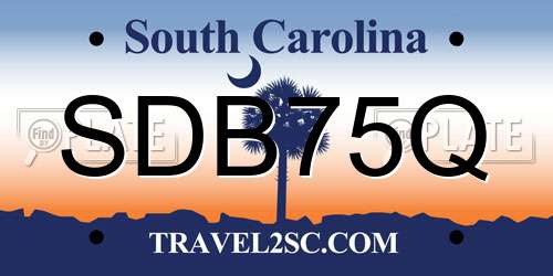 SDB75Q South Carolina License Plate