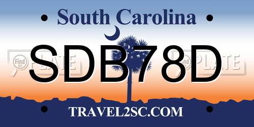 SDB78D South Carolina License Plate